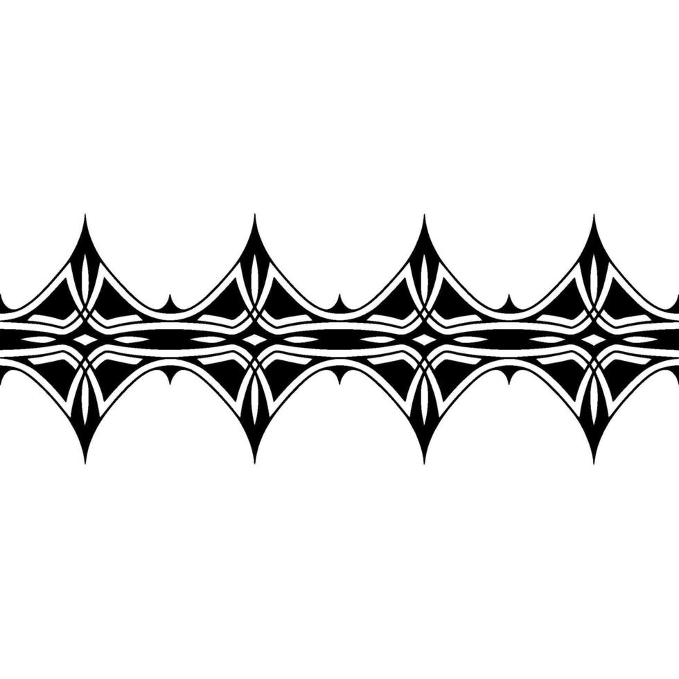 Geometric Wave, Stylized Black White Border vector