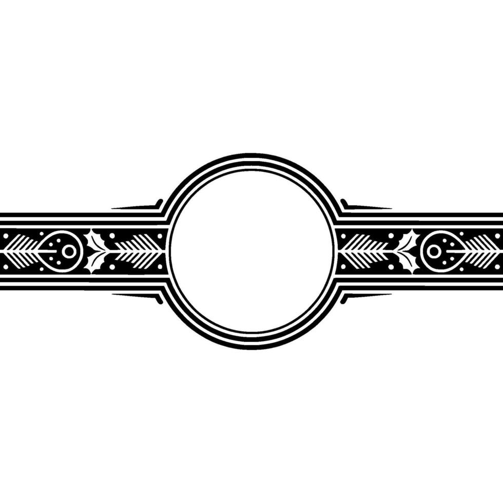 Elegant Circular Frame, Vintage Ornamentation, Minimalist vector