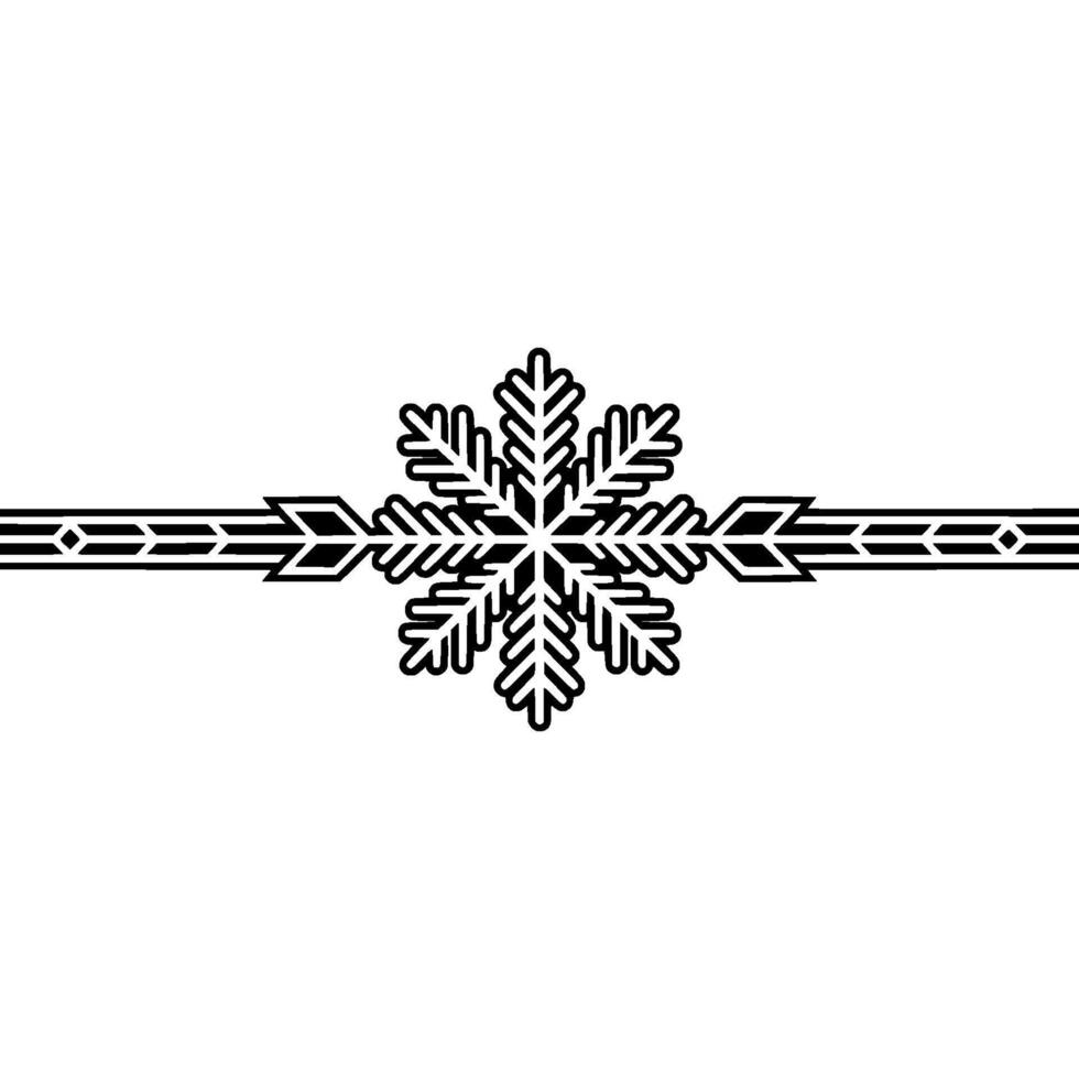 Geometric Snowflake Border, Minimalist Winter vector