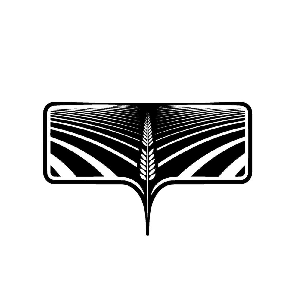 Geometric Wheat Emblem, Minimalist - Abstract vector