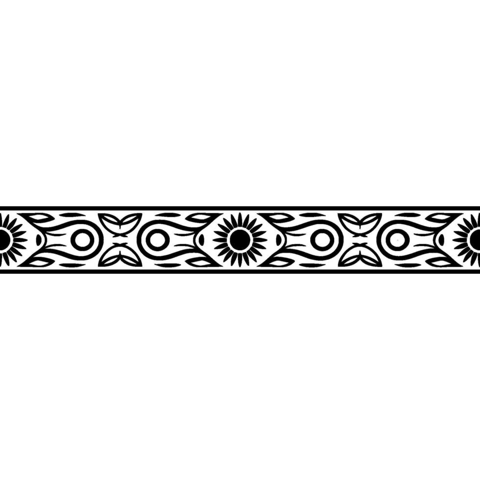 Intricate Tribal Border, Stylized Floral Pattern vector