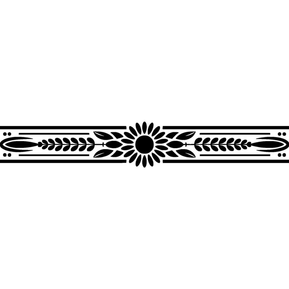 Elegant Floral Border, Vintage Element, Sun vector