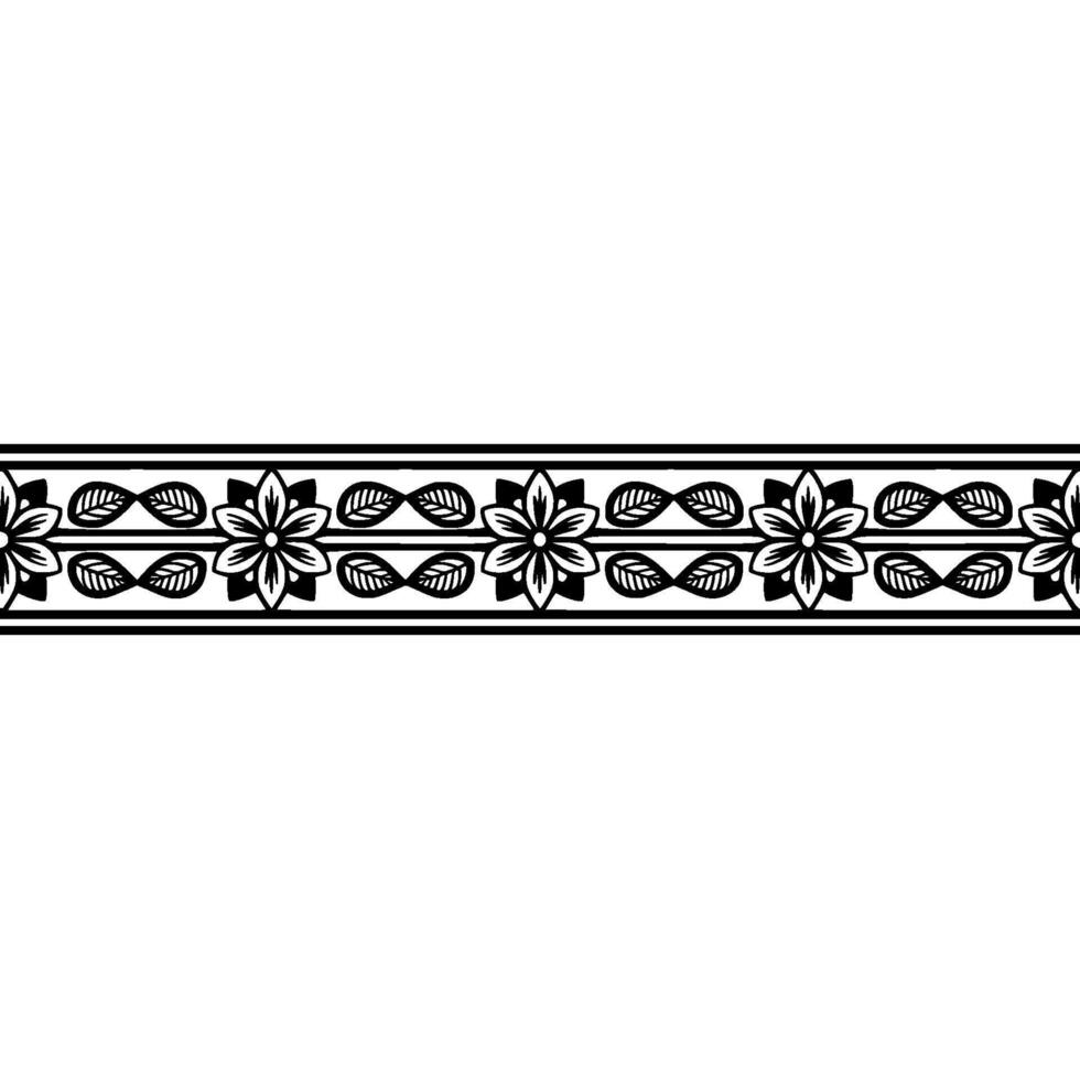 Elegant Floral Border, Minimalist , Decorative Element, Pattern vector