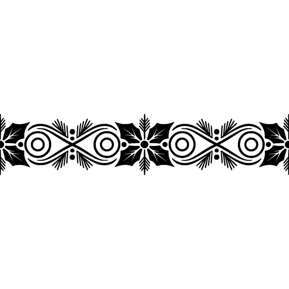 Art Deco Botanical Border, Elegant Ornamentation vector