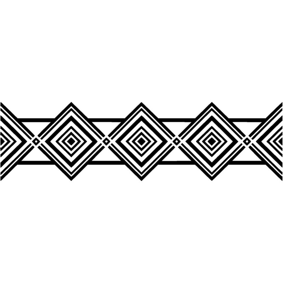 Geometric Border, Stylized Diamond Pattern, Minimalist, Line vector