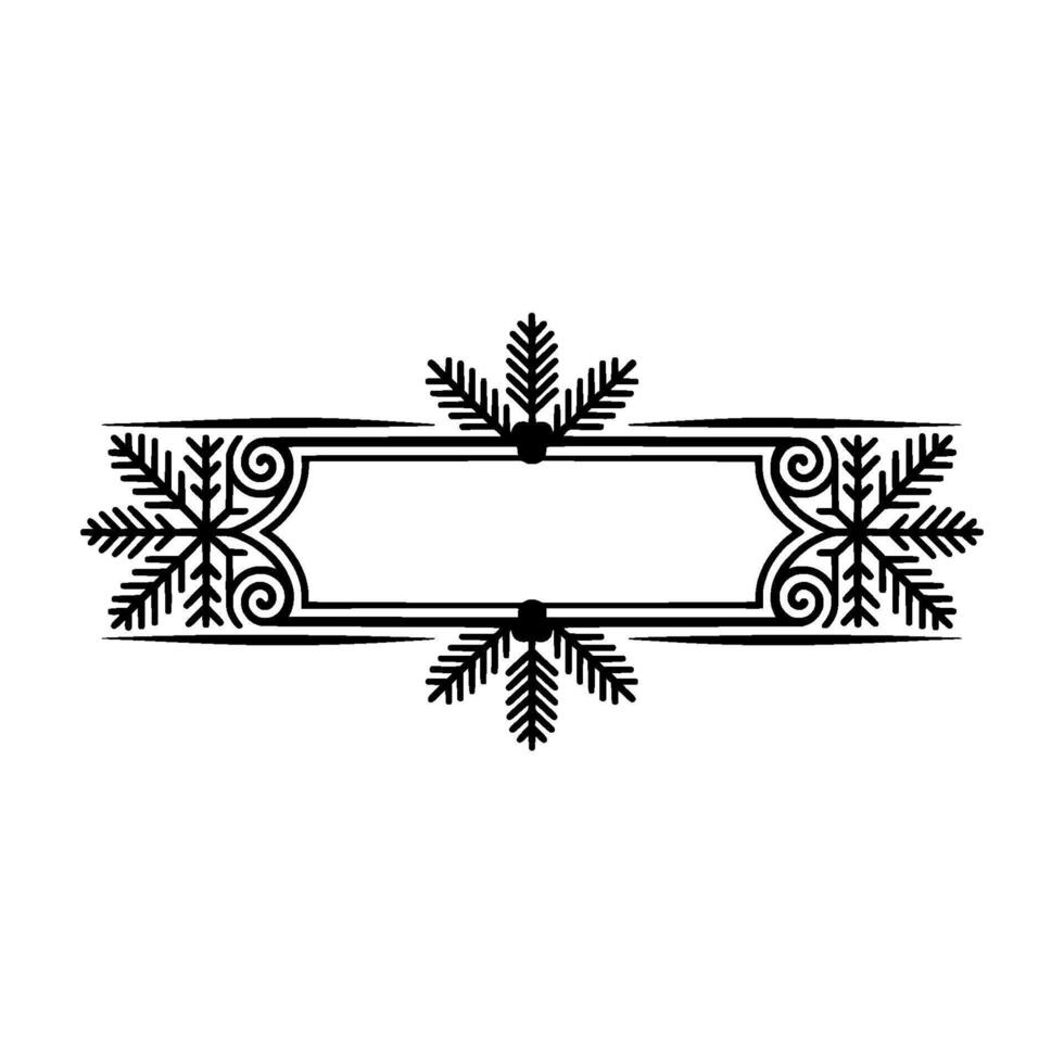 Elegant Winter Border, Festive Element, Snowflake vector