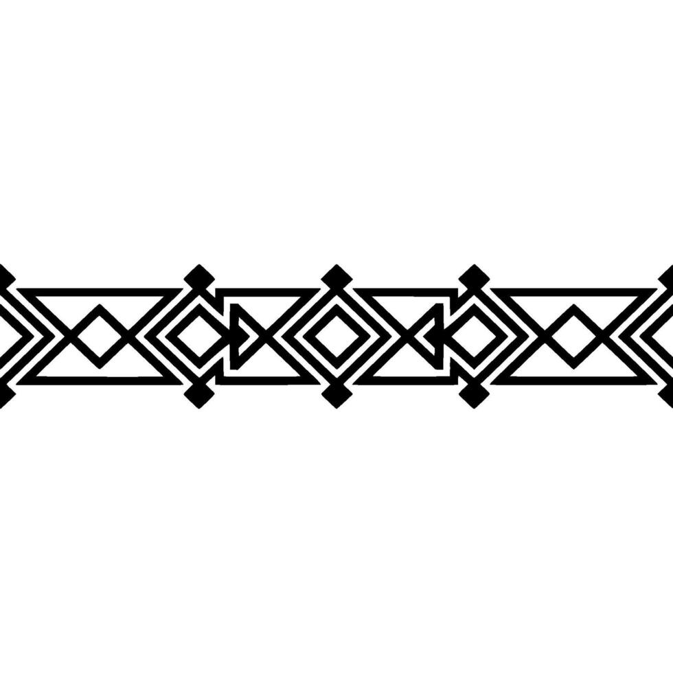 Geometric Deco Border Minimalist Black White Pattern, Line vector