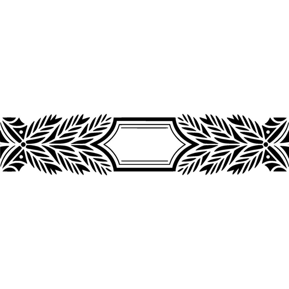 Art Deco Botanical Border, Elegant Division vector