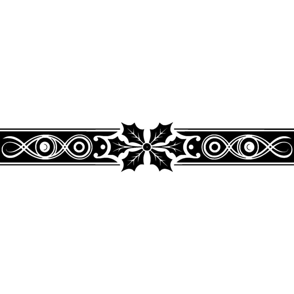 Intricate Celtic Border, Holly Motif, Vintage vector