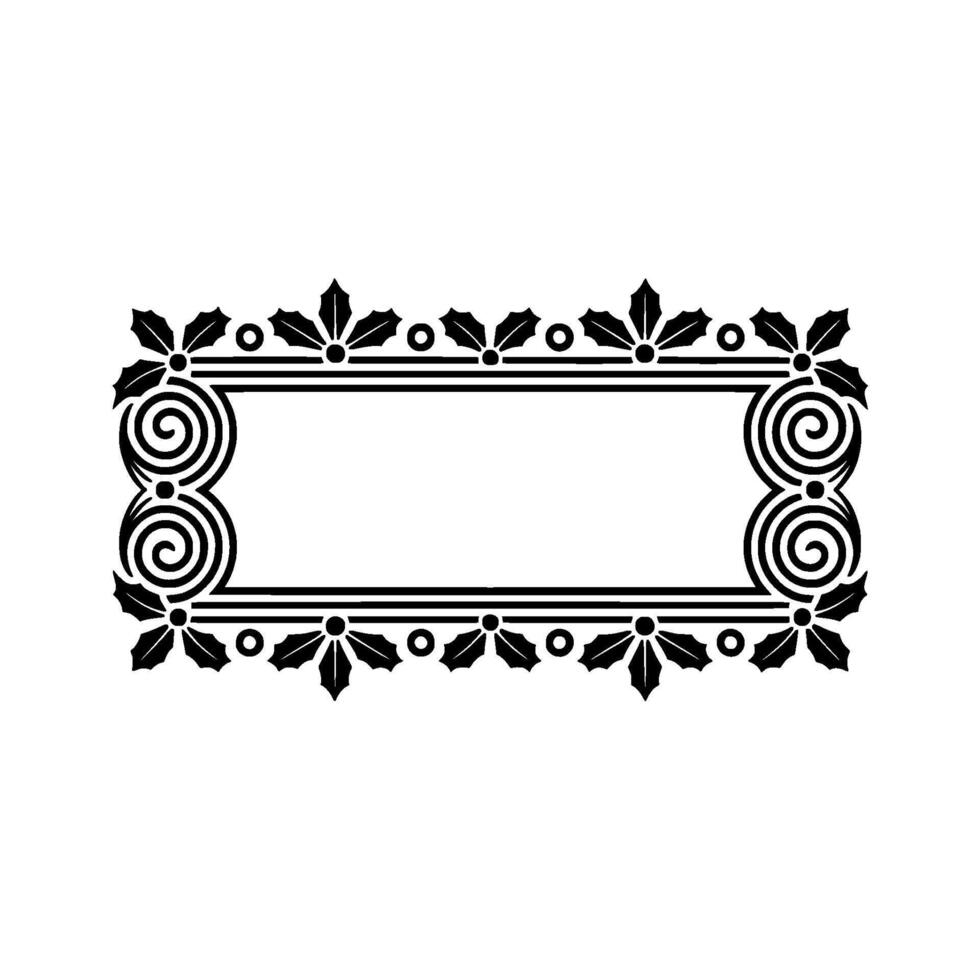 Elegant Deco Border Holly Swirls Frame vector