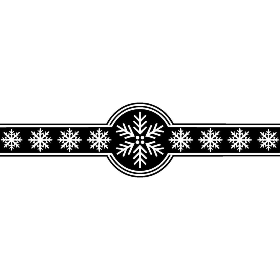 Elegant Winter Border, Stylized Snowflake, Decorative vector