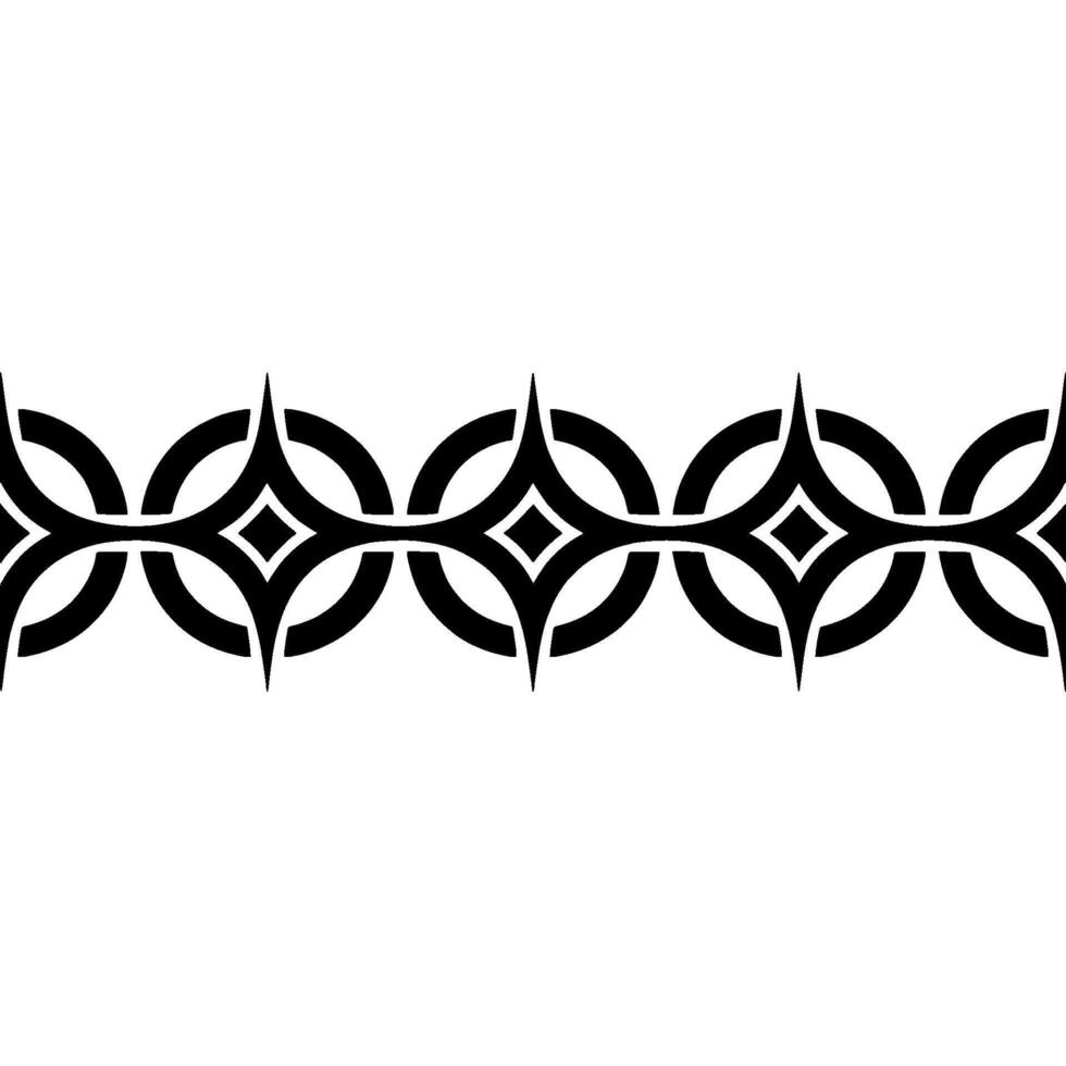 Intricate Tribal Border, Geometric Pattern, Black White, Ornament vector