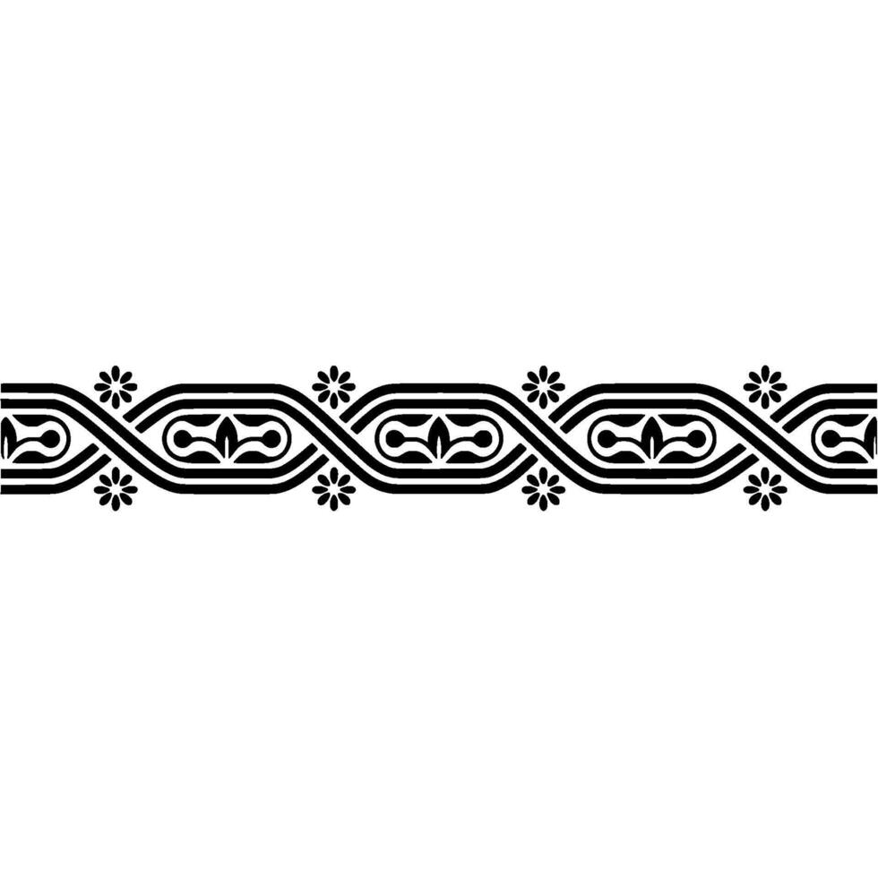 Elegant Black Ornamental Border, Vintage, Linear vector