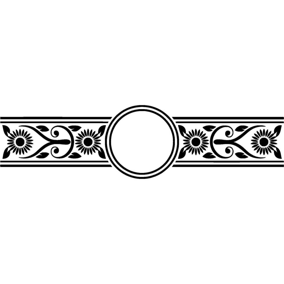 Elegant Vintage Border, Decorative Ornament, Circular Motif vector