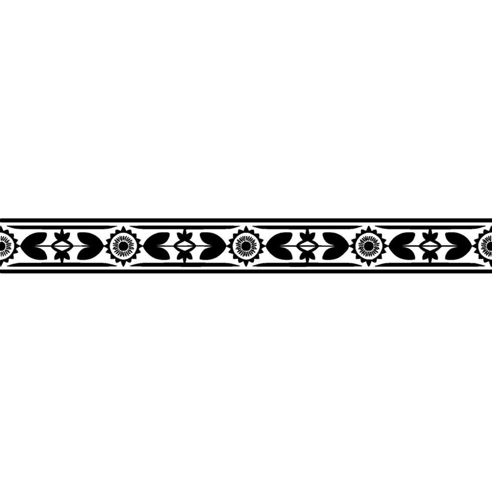 Geometric Tribal Border, Black and White Pattern, Decorative vector