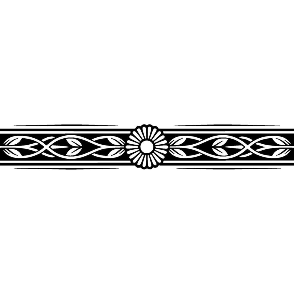 Elegant Celtic Border, Floral Motif, Vintage vector