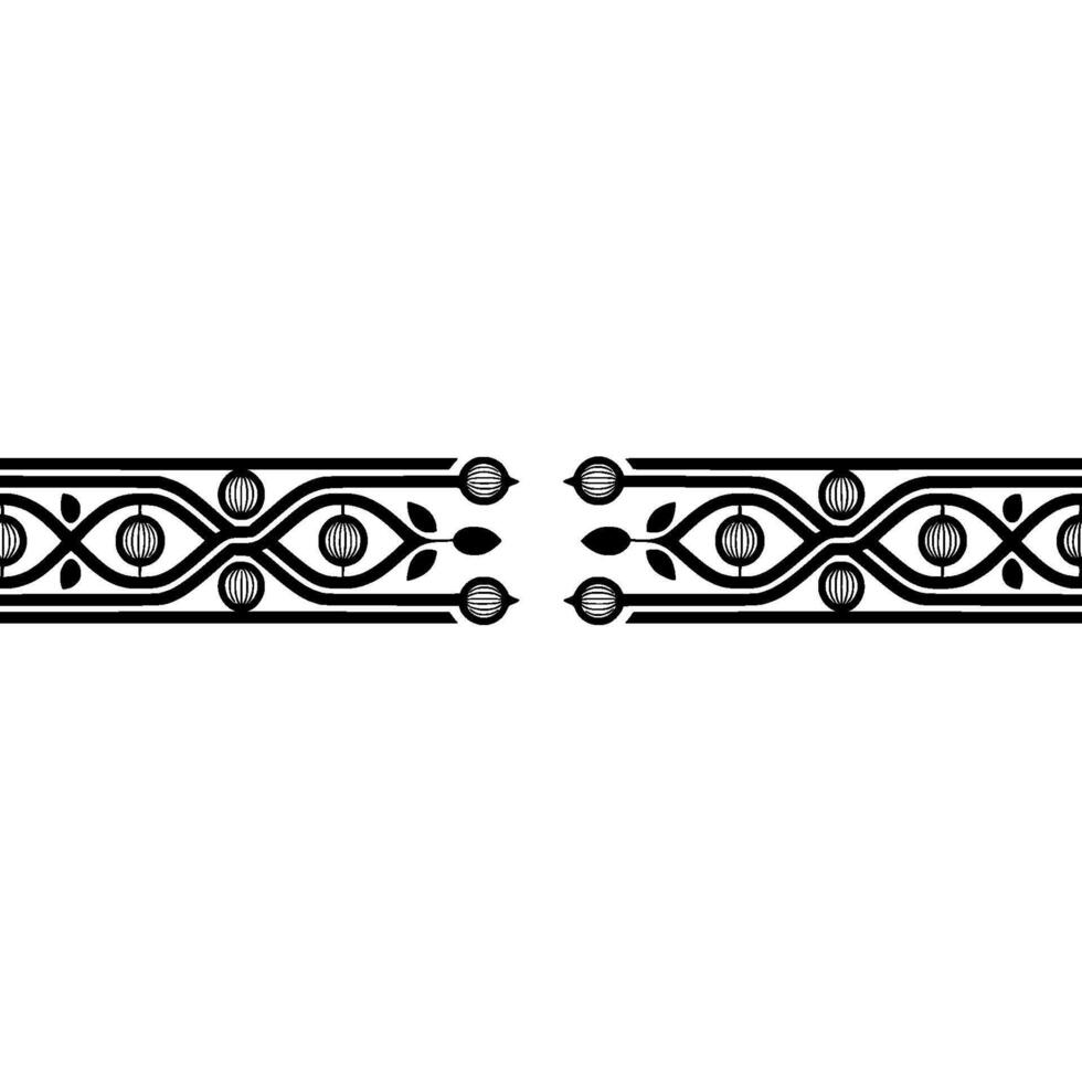 Elegant Art Deco Border, Vintage Ornamentation, Decorative vector