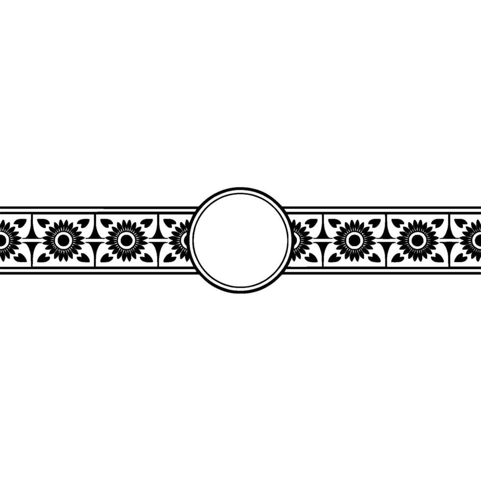 Geometric Floral Border, Minimalist - Decorative vector
