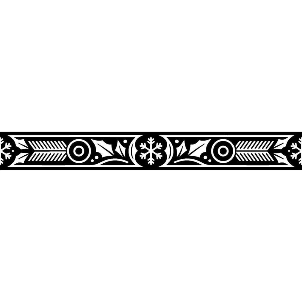 Intricate Black White Winter Border vector