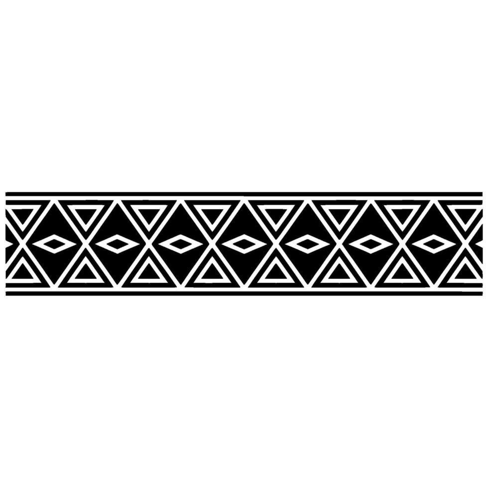Geometric Tribal Border, Minimalist , Black White - Pattern vector