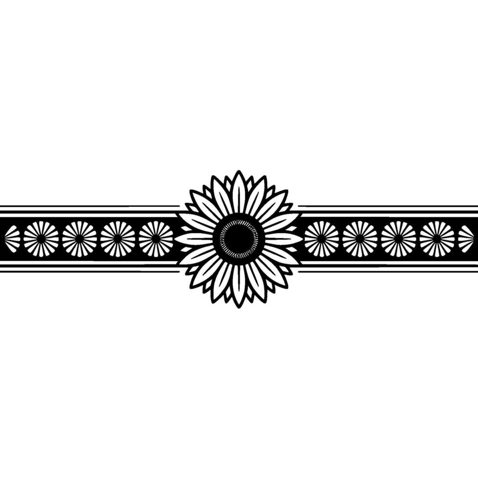 Elegant Sunflower Border, Minimalist vector