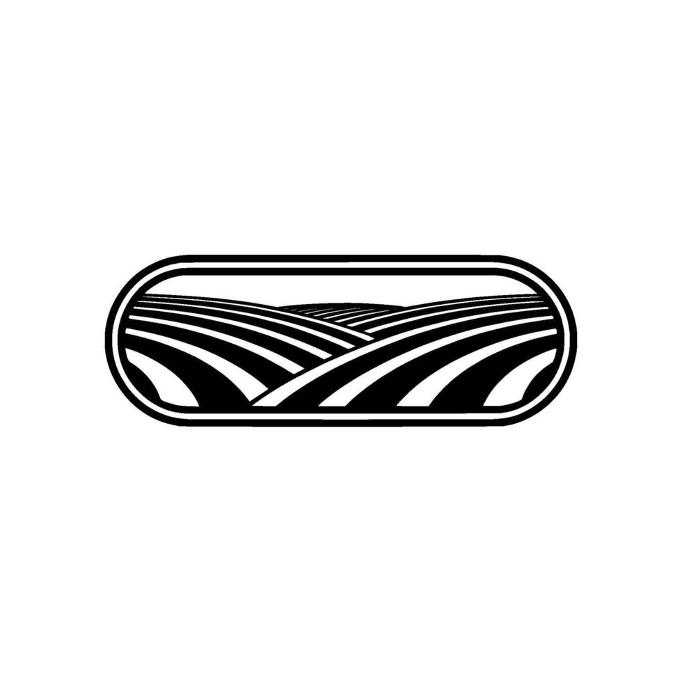 Stylized Landscape Emblem, Minimalist Horizon vector
