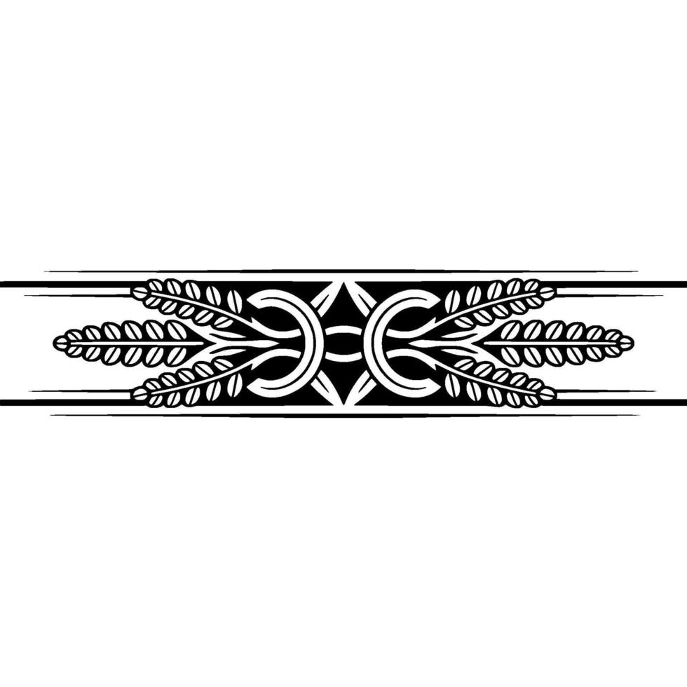 Art Deco Wheat Border Elegant Decorative Element vector