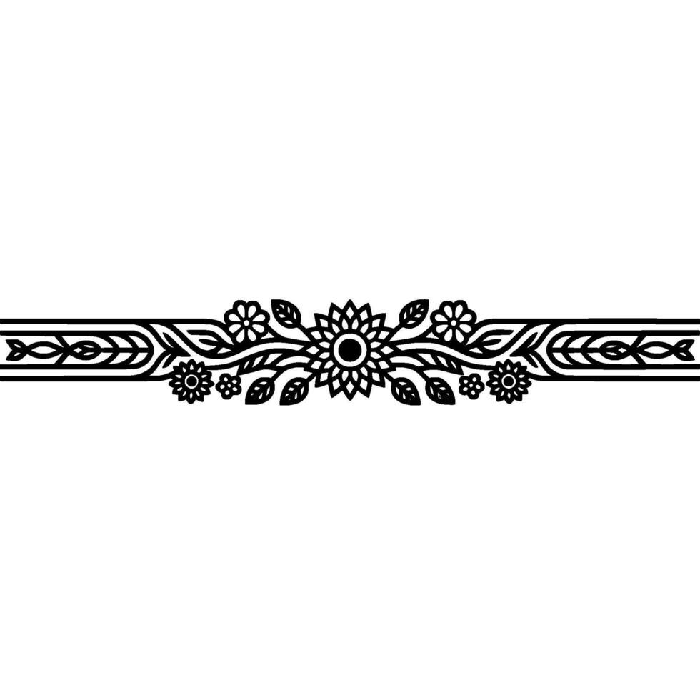 Elegant Floral Border, Vintage , Decorative Element, Serene vector
