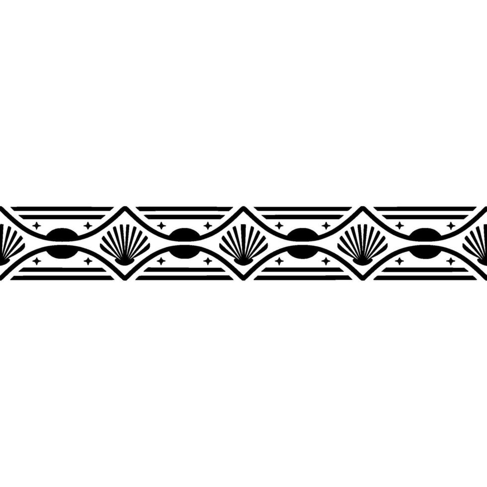 Art Deco Seashell Border Elegant, Geometric vector
