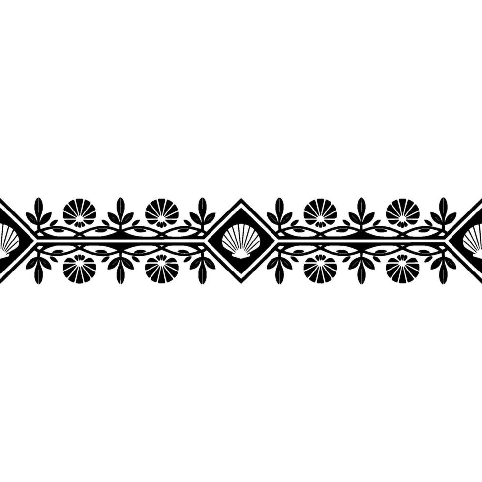 Art Deco Marine Border, Elegant Ornamentation vector