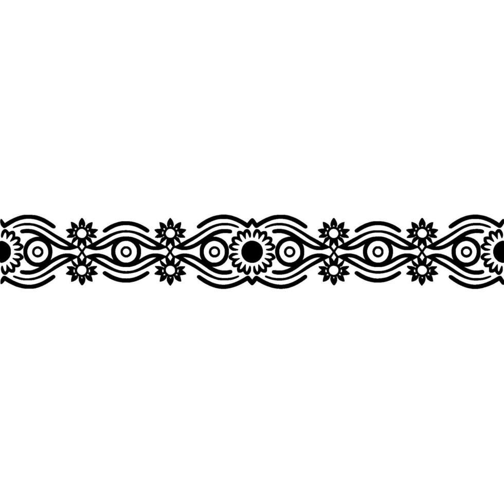 Intricate Eye Floral Border, Vintage vector
