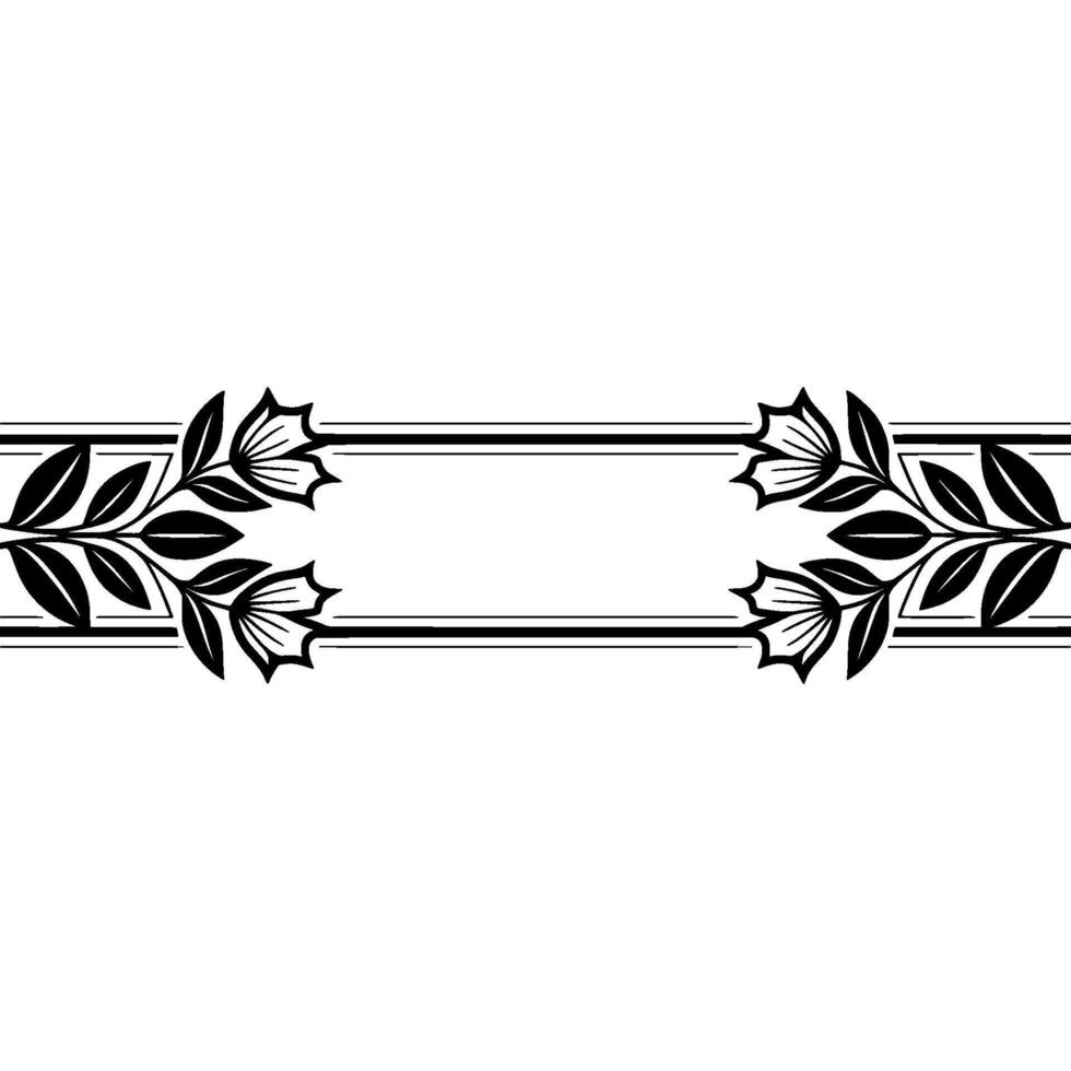Art Deco Botanical Border, Elegant Division, Floral vector