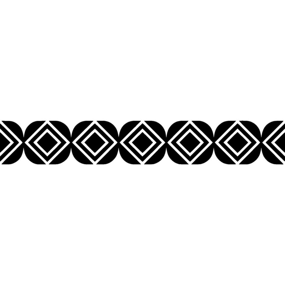 Geometric Deco Border, Minimalist Pattern, Black White - Symmetrical vector
