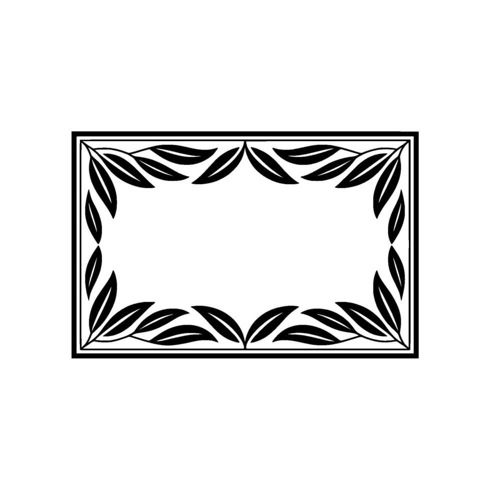 Geometric Olive Branch Frame, Minimalist vector