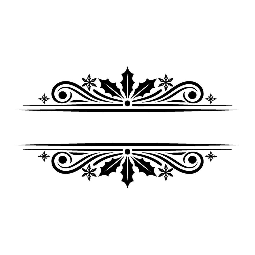 Elegant Victorian Holly Border, Vintage Element vector