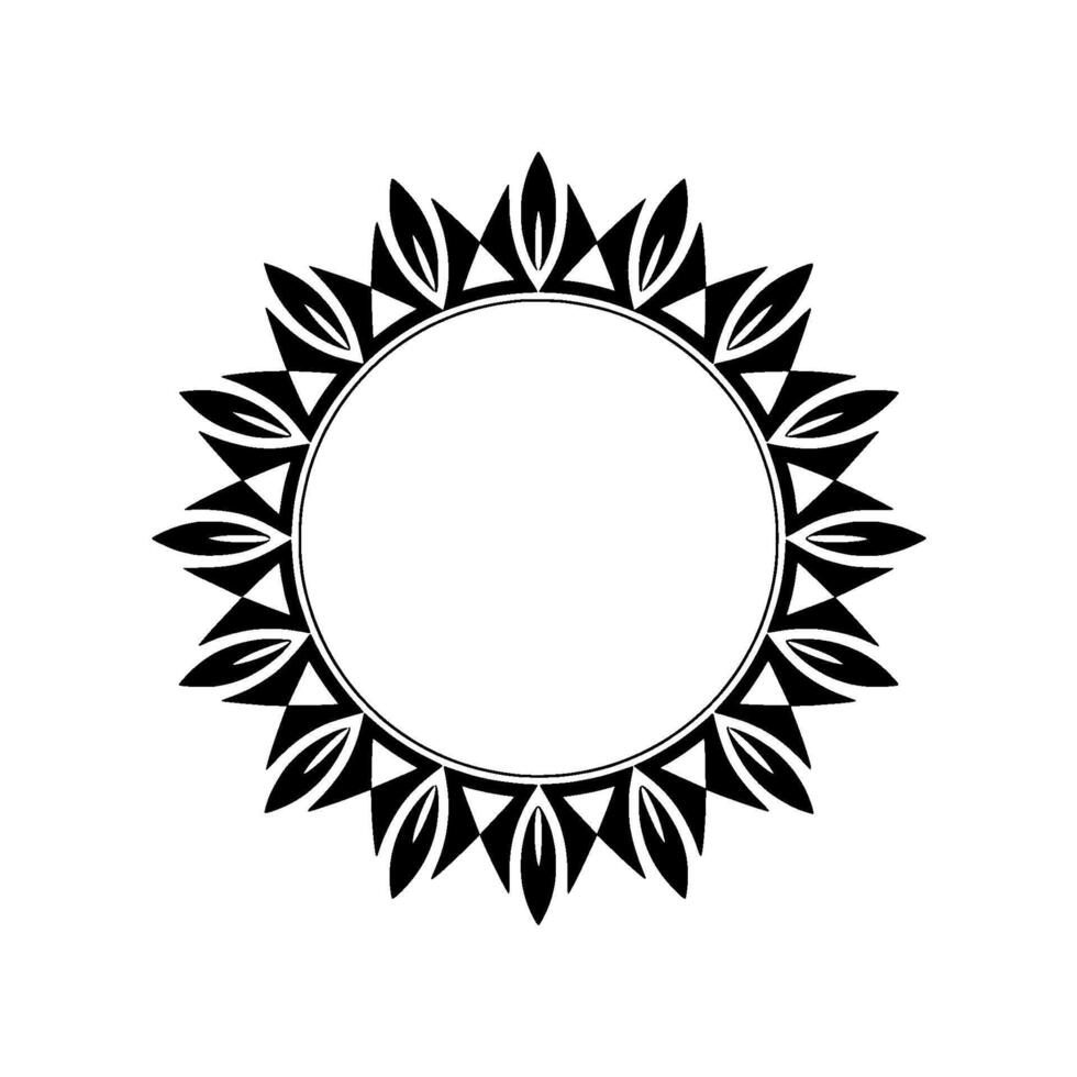 Stylized Black Sun Frame, Tribal , Minimalist Ornamentation vector