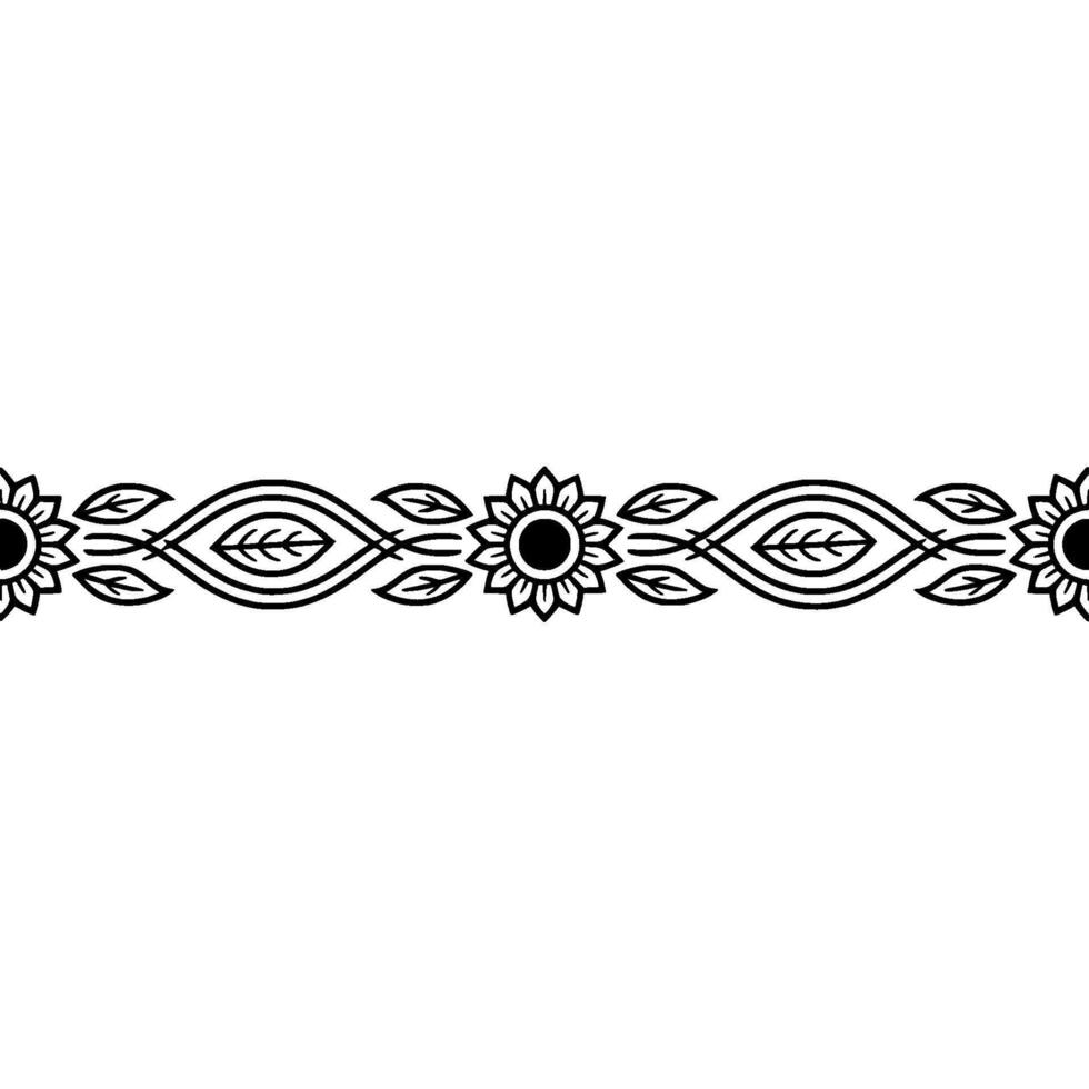 Stylized Floral Border Vintage Decorative Element vector