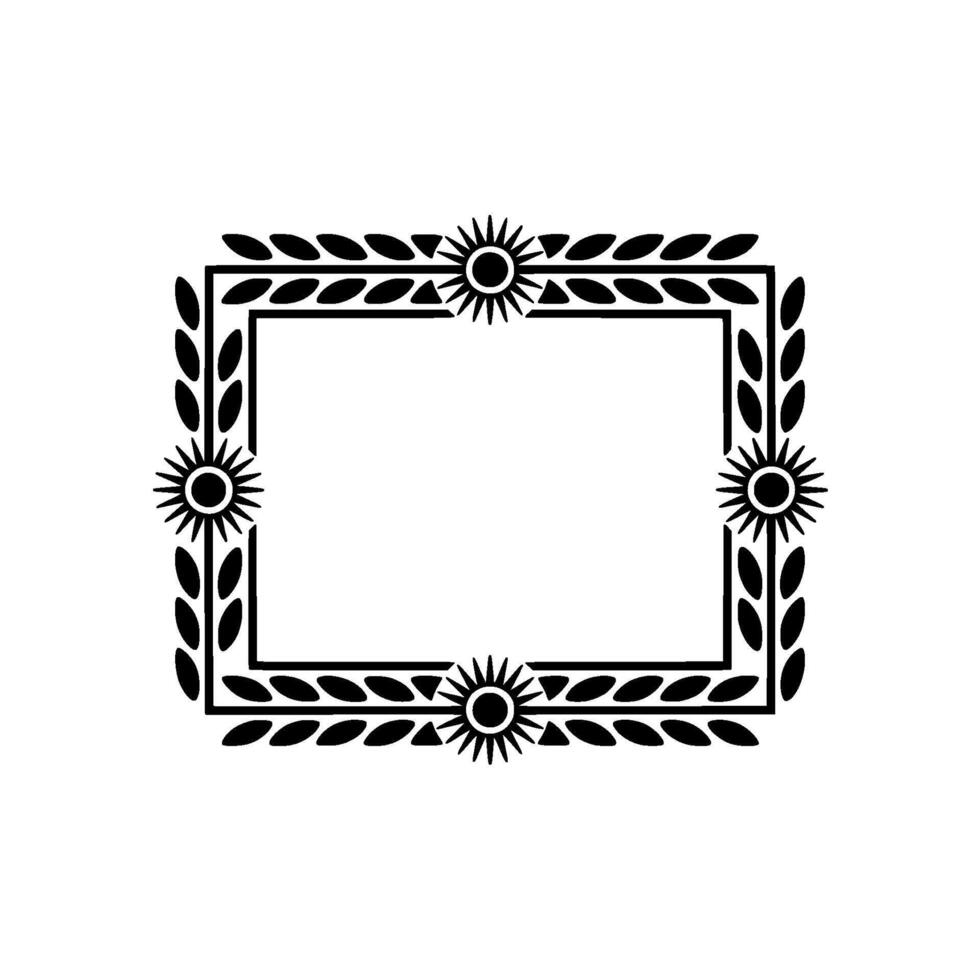 Elegant Floral Frame, Vintage , Decorative Border, Sunflowers vector