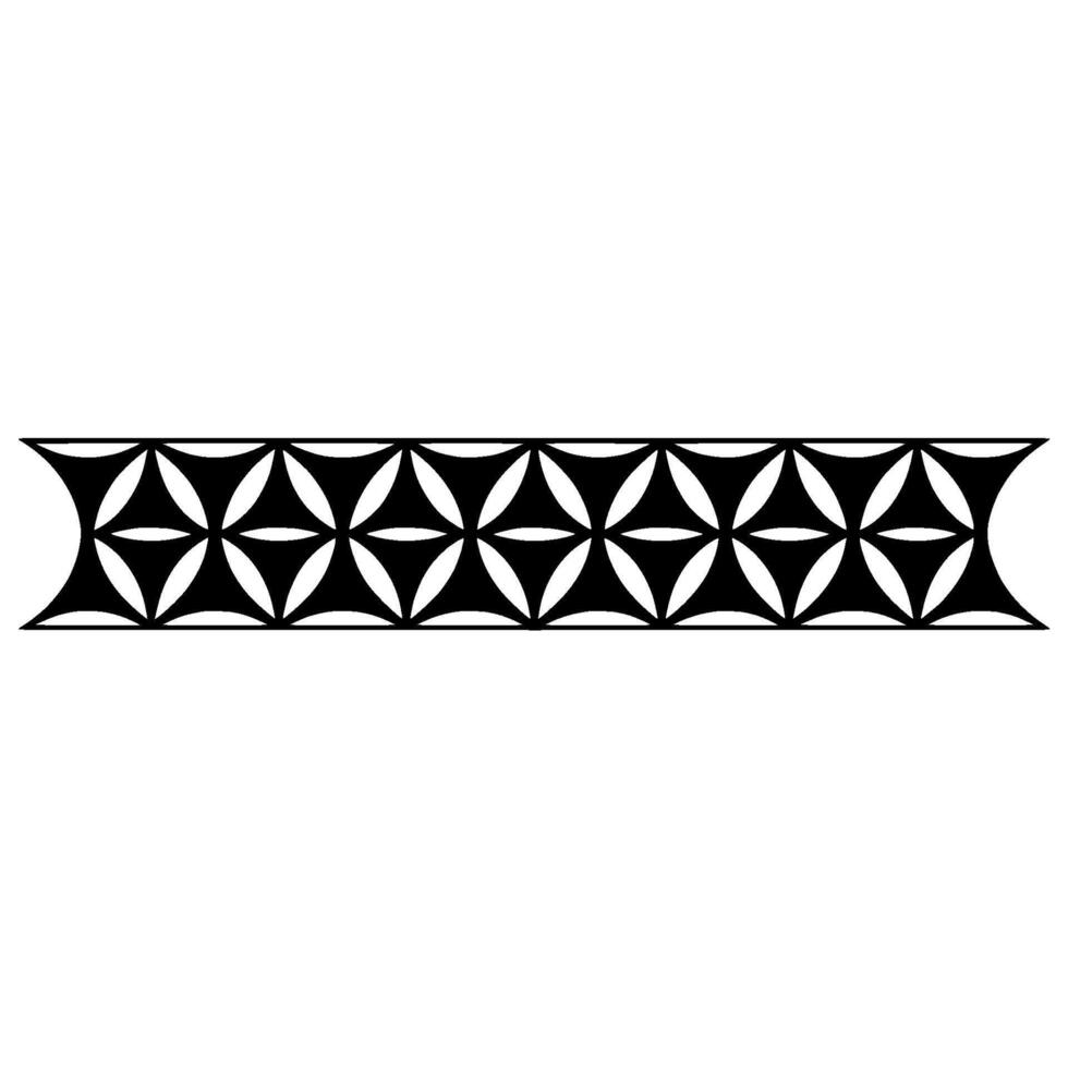 Geometric Border, Stylized Floral Pattern, Minimalist, Symmetry vector