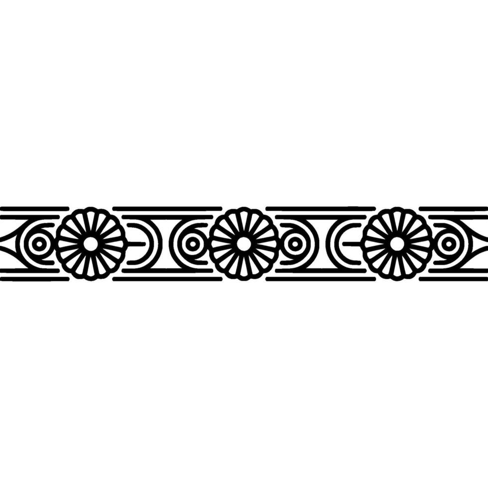 Geometric Floral Border, Art Deco Style - Artdeco vector