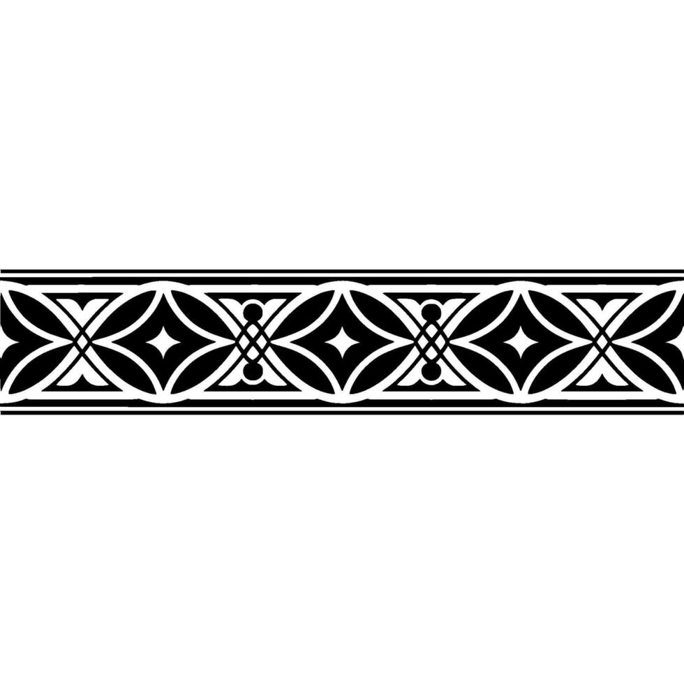 Geometric Border, Art Deco Pattern, Black White, Elegant vector