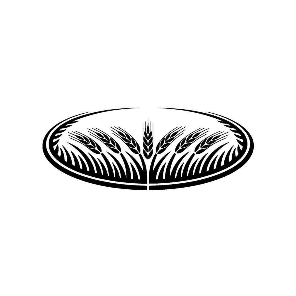 Circular Wheat Emblem, Vintage Harvest Symbol vector