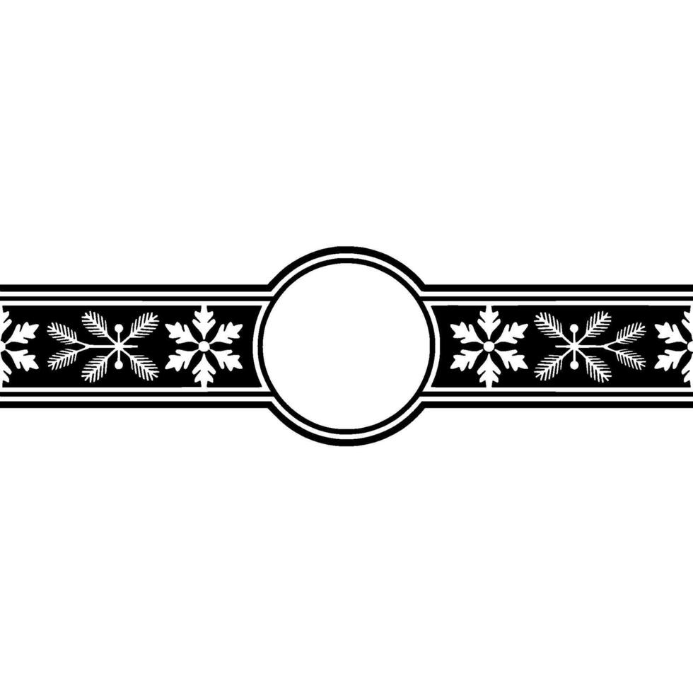 Winter Border, Decorative Snowflake, Circular Element, Minimalist vector