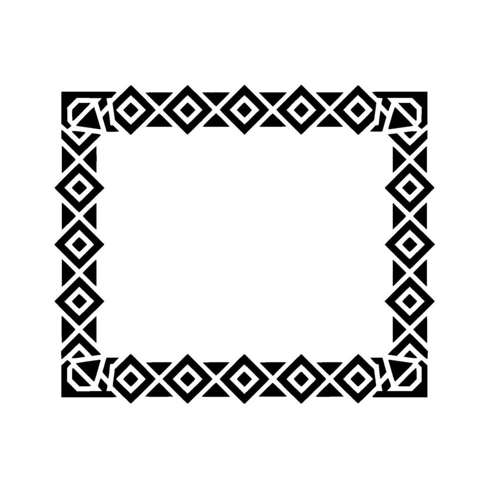 Geometric Tribal Frame, Black and White, Minimalist vector
