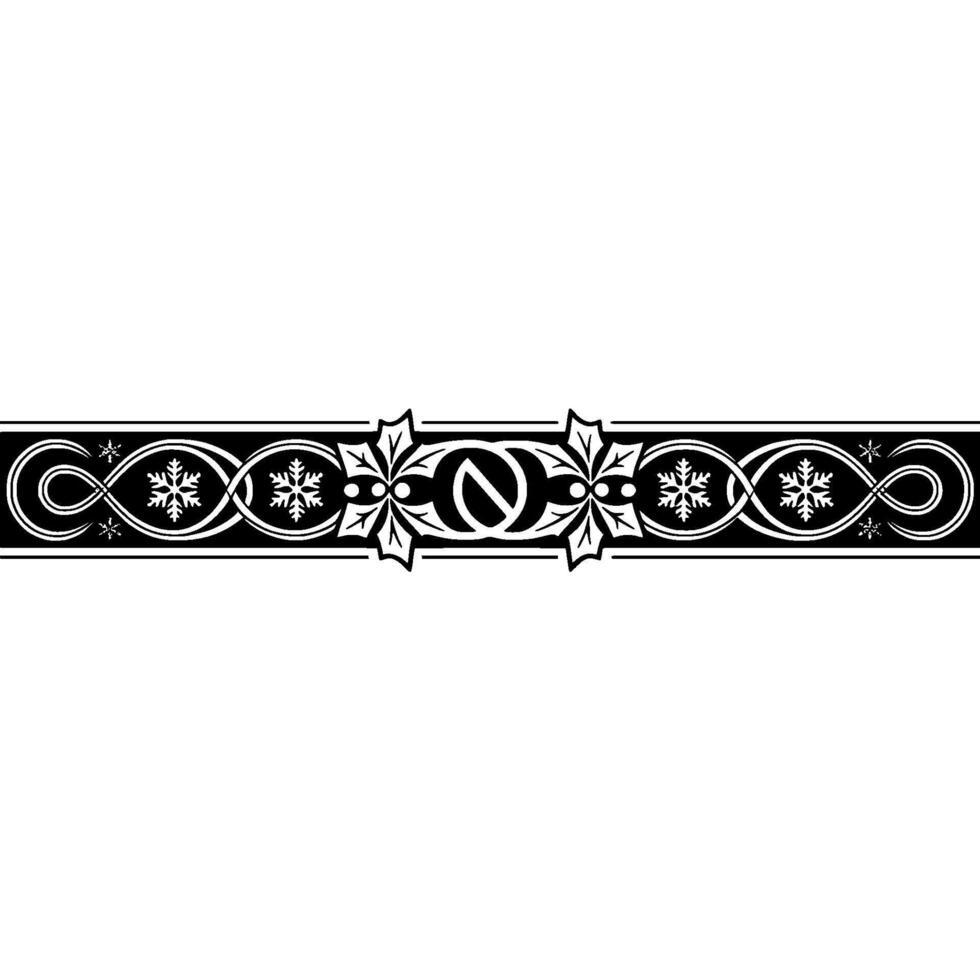 Ornate Winter Border, Vintage Decorative Element vector