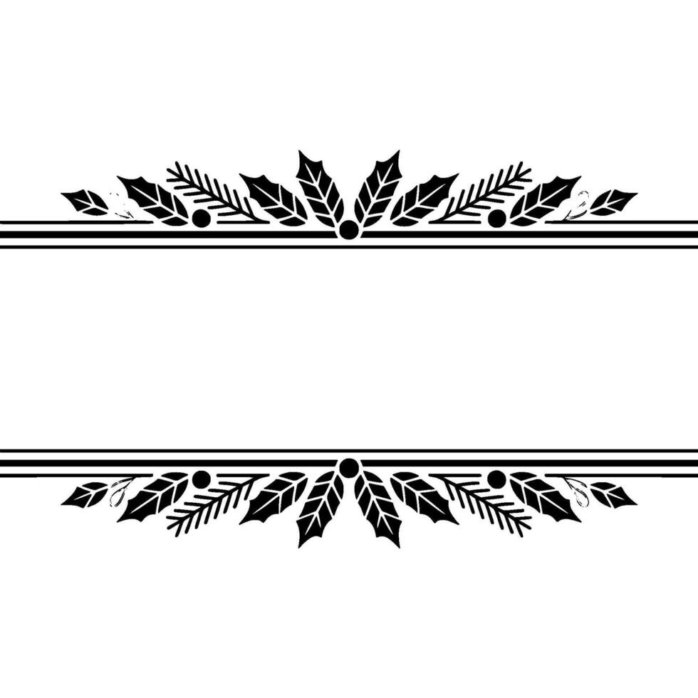 Festive Holly Border, Minimalist vector