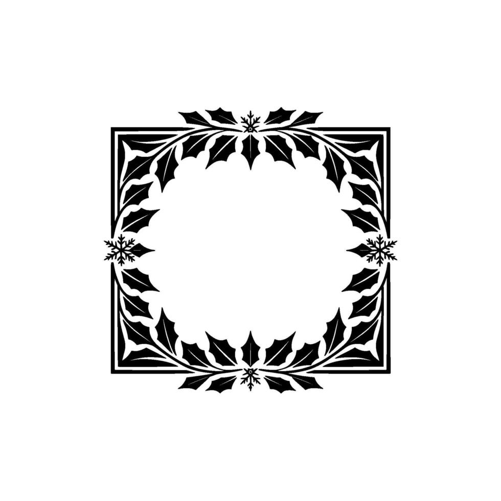 Elegant Winter Border, Holly Snowflake Ornamentation - Ornament vector