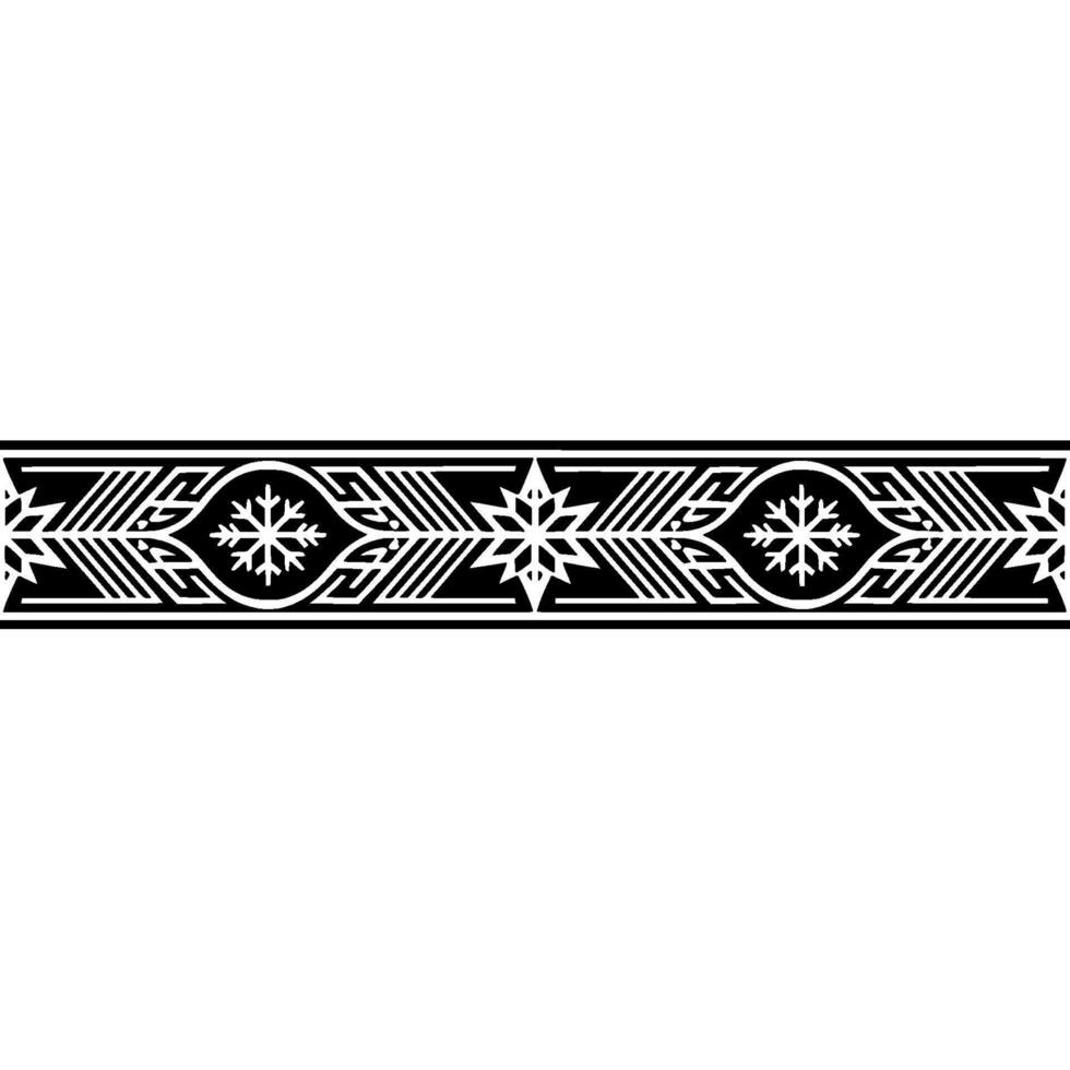 Stylized Winter Border, Geometric Snowflake vector