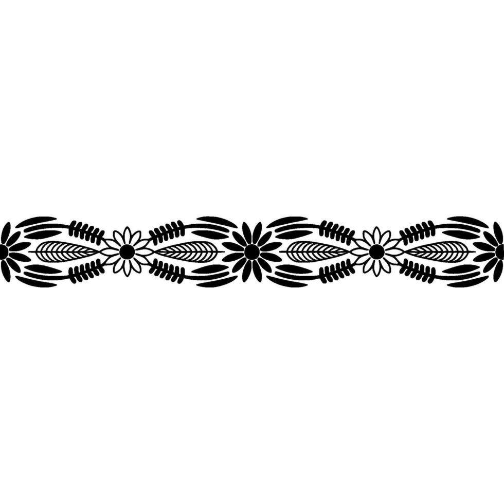 Intricate Floral Border, Vintage , Decorative Element - Lineart vector
