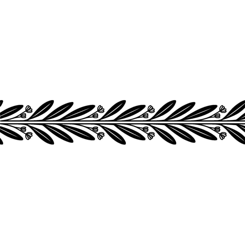Elegant Botanical Border, Minimalist - Pattern vector